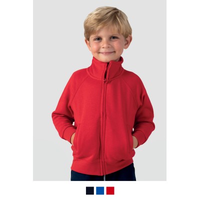 Felpa bambino zip intera leggera French Terry